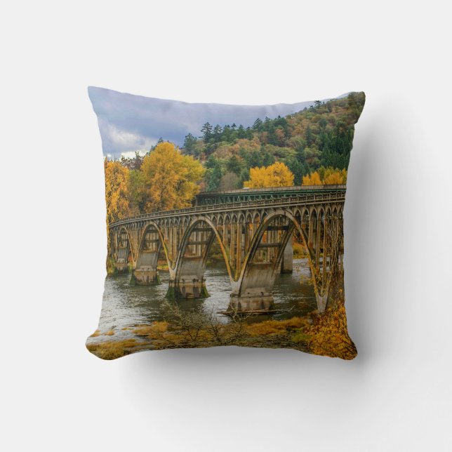 Decorative Autumn Leaves Season Themed Throw Cushion (Front)