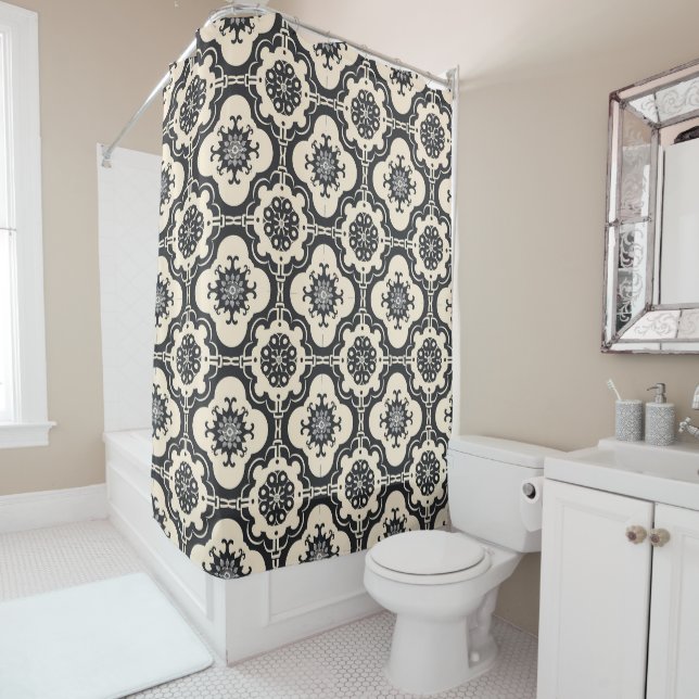 Decorative Baroque Arabesque pattern Shower Curtain (In Situ)