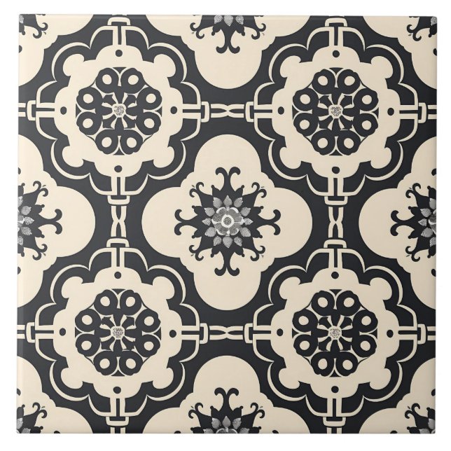 Decorative Baroque Arabesque pattern Tile (Front)