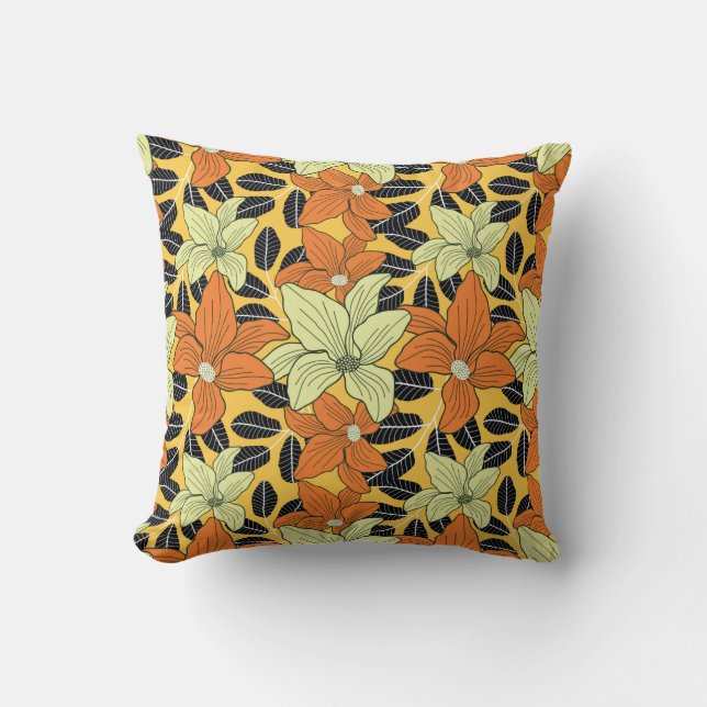 Decorative beautiful abstract modern style floral  cushion (Front)