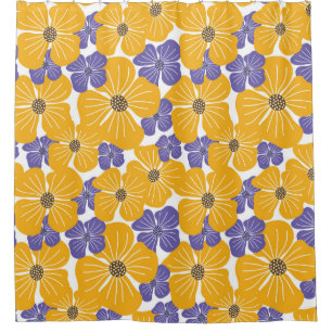 Decorative beautiful abstract modern style floral  shower curtain