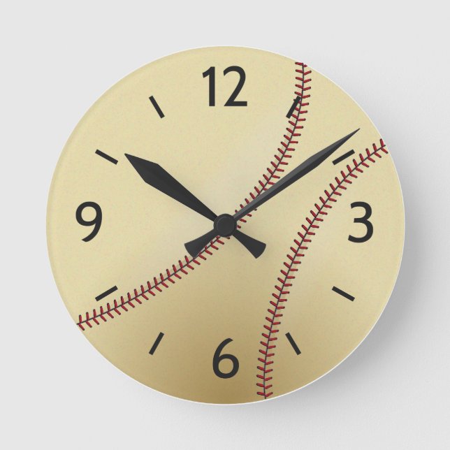 Decorative Bedroom Wall Clock for Baseball Fan (Front)