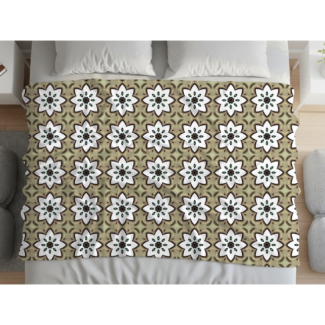 Decorative beige background patterned fleece blanket (Creator Uploaded)