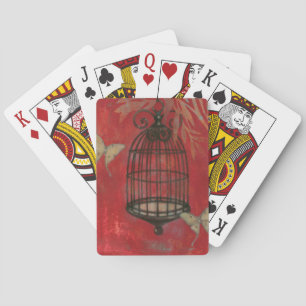 Decorative Birdcage with Butterflies Playing Cards