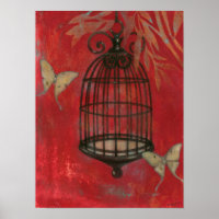 Decorative Birdcage with Butterflies