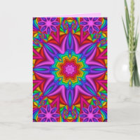 Decorative birthday card with Fantasy Flowers