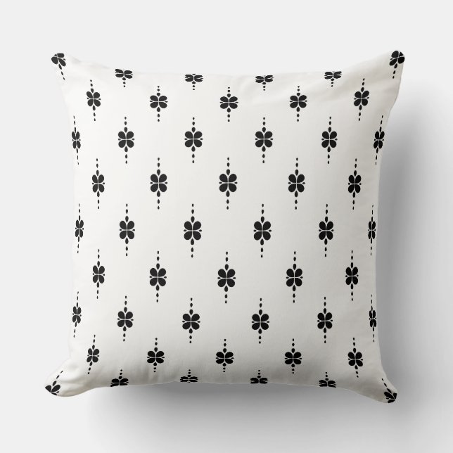Decorative Black and White Design Cushion (Front)