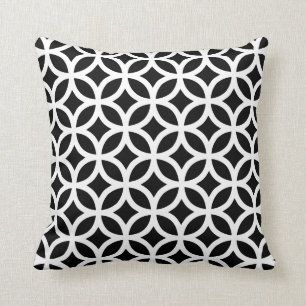 Decorative Black and White Geometric Pillow