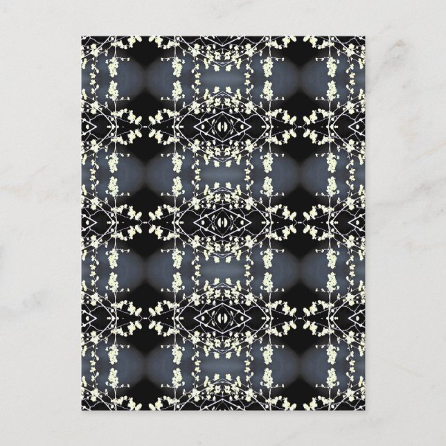 Decorative black and white pattern postcard (Front)