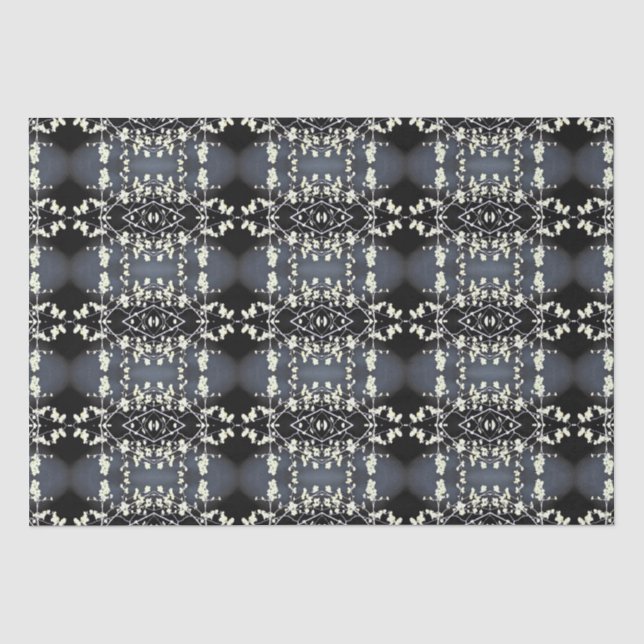 Decorative black and white pattern tissue paper (Front)