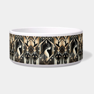 Decorative Black Cat Abstract Ceramic Pet Bowl