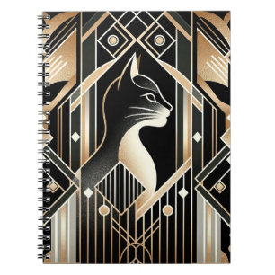 Decorative Black Cat Abstract Notebook