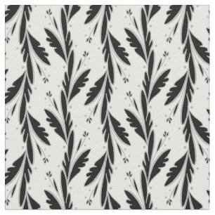 Decorative Black Vines Pattern Fabric