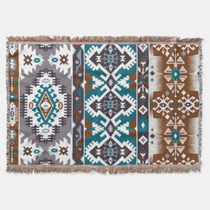 Decorative blanket.Colourful pattern in aztec Throw Blanket