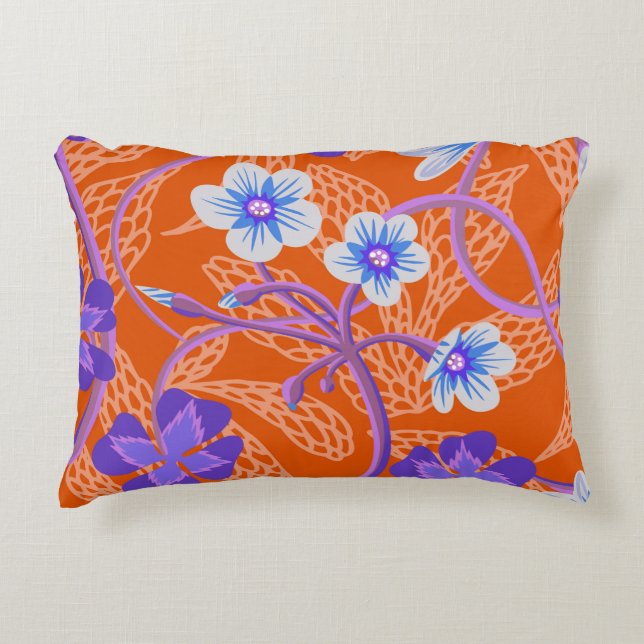 Decorative blooming wildflowers. Summer floral bac Cushion (Front)