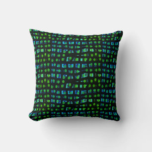 Decorative Blue and Olive Green Cushion