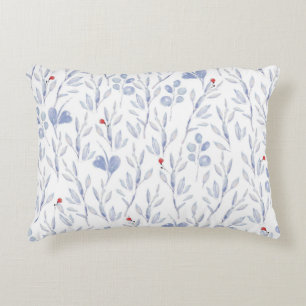 Decorative blue and red floral cushion