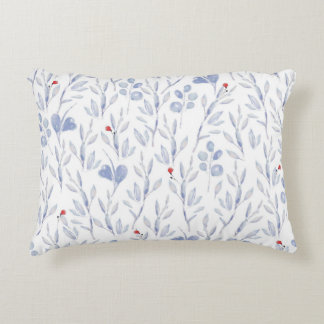 Decorative blue and red floral cushion
