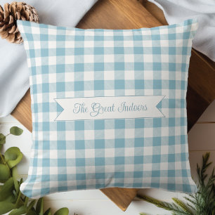 Decorative Blue Buffalo Check Cushion