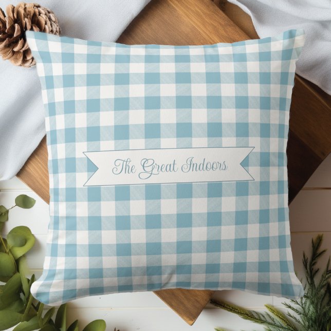 Decorative Blue Buffalo Check Cushion (Creator Uploaded)
