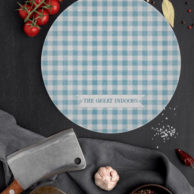 Decorative Blue Buffalo Check Cutting Board (Creator Uploaded)