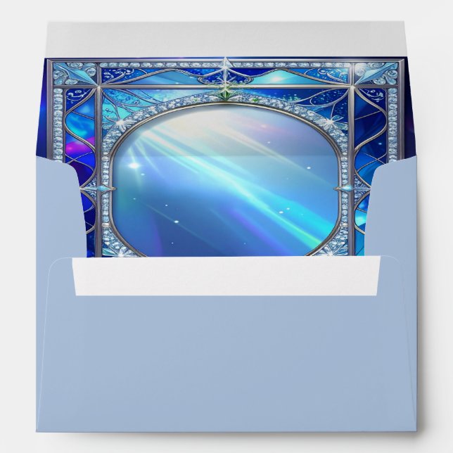 Decorative Blue Frame Envelope (Back (Bottom))