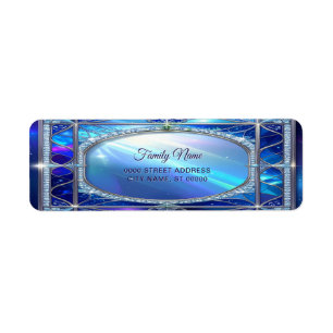 Decorative Blue Frame Return Address
