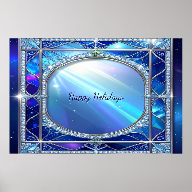 Decorative Blue Poster (Front)