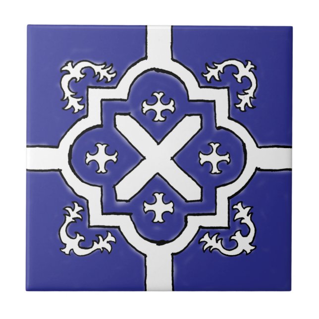 Decorative Blue Spanish Style tile (Front)