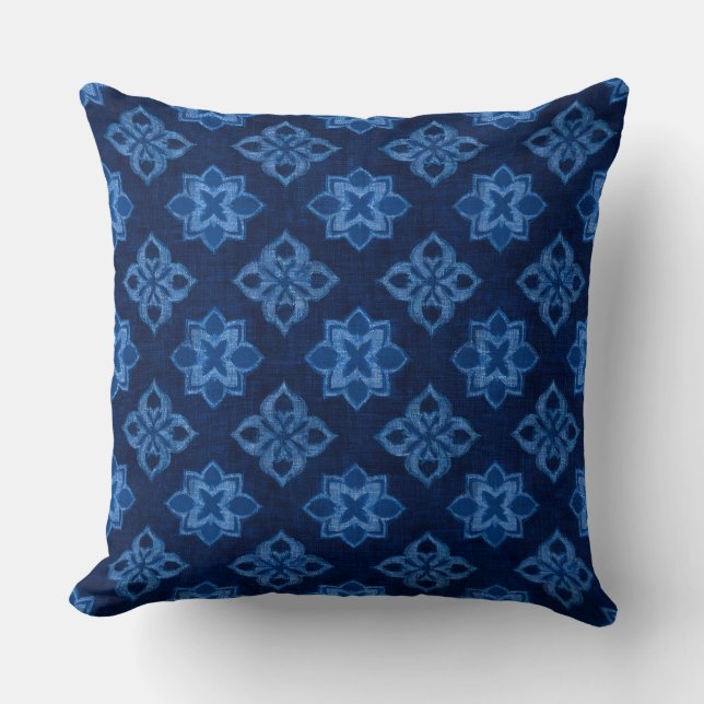 Decorative Blue Throw Pillow (Front)