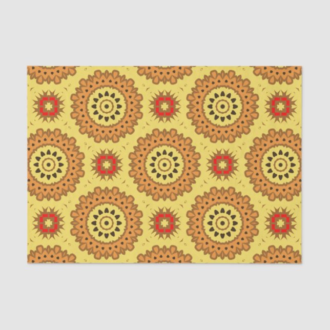 Decorative Boho Chic Mosaic Geometric Pattern Tissue Paper (Front)