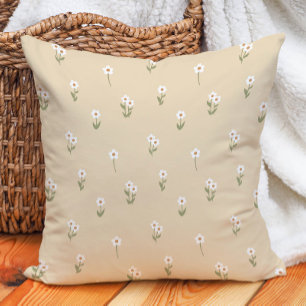 Decorative Boho Ditsy Floral Cottagecore Neutral Cushion