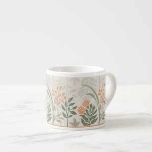 Decorative Botanical Floral Garden Art Espresso Cup