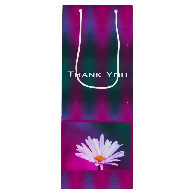 Decorative Bright Colour Thank You Wine Gift Bag (Front)