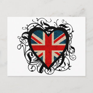 Decorative British Heart Postcard