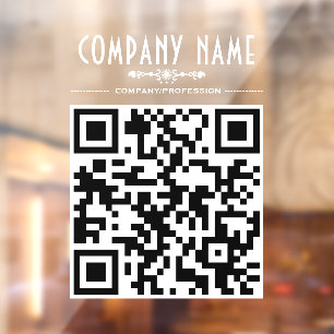 Decorative Business Name and QR Code