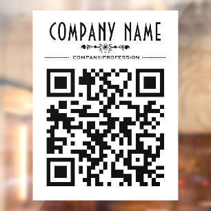 Decorative Business Name and QR Code