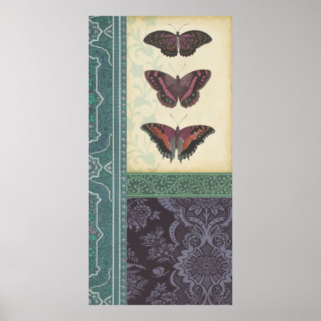Decorative Butterfly Brocade by Vision Studio Poster (Front)
