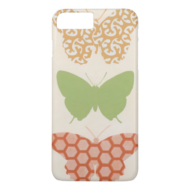 Decorative Butterfly Patterns on Cream Background Case-Mate iPhone Case (Back)