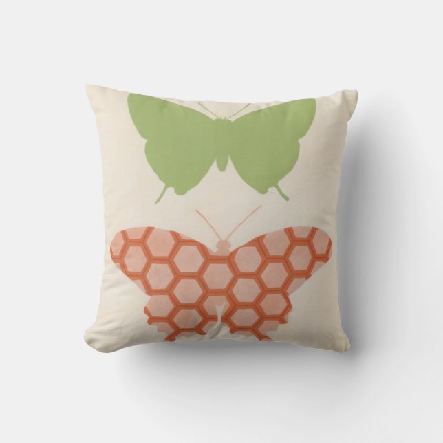 Decorative Butterfly Patterns on Cream Background Cushion (Front)
