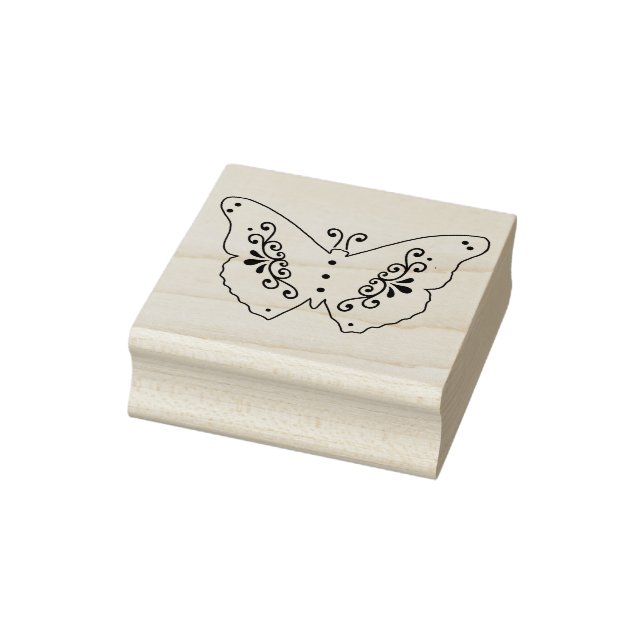 Decorative Butterfly Rubber Stamp (Stamp)