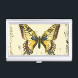 Decorative Butterfly with Wildflowers Business Card Holder<br><div class="desc">A brightly coloured,  decorative butterfly is the subject of this piece by Jennifer Goldberger. Wildflowers are drawn on the sides and underneath the huge butterfly. A lovely pastel border completes the scene. Order your print today!</div>