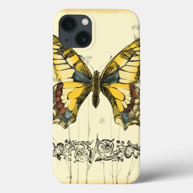 Decorative Butterfly with Wildflowers Case-Mate iPhone Case (Back)