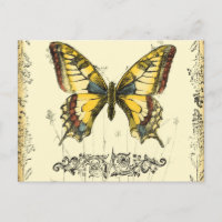 Decorative Butterfly with Wildflowers