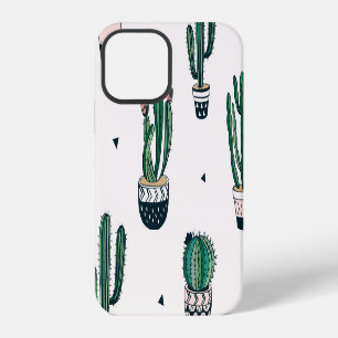 Decorative Cacti Succulents Seamless Pattern iPhone 12 Case