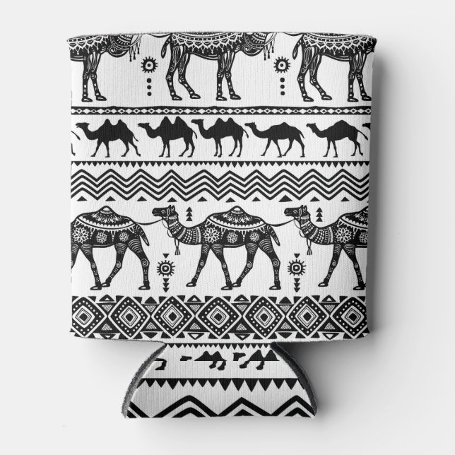 Decorative Camels Seamless Pattern Design Can Cooler (Front)