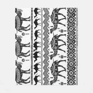Decorative Camels Seamless Pattern Design Fleece Blanket