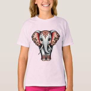 Decorative Cartoon Elephant T-Shirt