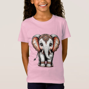 Decorative Cartoon Elephant T-Shirt