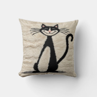 Decorative Cat Black and White Kilim Pillows